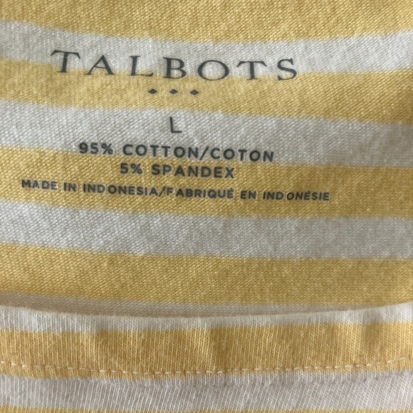 Talbots 3/4 sleeve striped top with sequin anchor - Picture 4 of 4